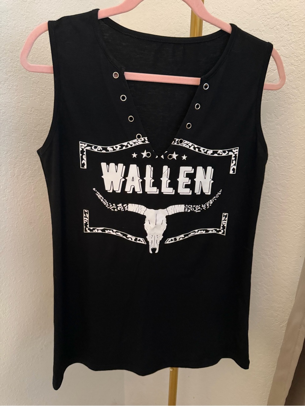 Morgan Wallen Graphic Tank Top Women's Small Black Sleeveless Western Concert To